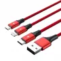 UNITEK C4049RD Kabel USB 1.2 m USB A USB C/Micro-USB B/Lightning Czerwony