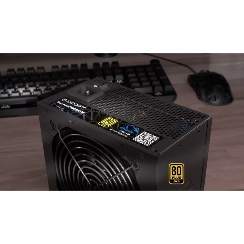 Zasilacz ENDORFY Supremo FM6 850 W, 24-pin ATX, w pełni modułowy, 80 PLUS Gold, wentylator 120 mm, czarny
