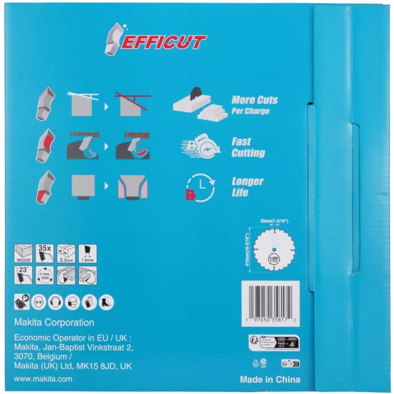Makita E-24848 Brzeszczot EFFICUT do akumulatorowej pilarki tarczowej HS013G szerokość cięcia 2,30 (E-24848)