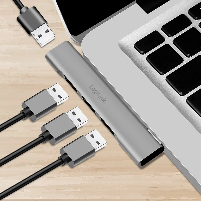 LogiLink USB 3.2 Gen1 Hub 4-port USB-C 1x USB3.0 AF 3x USB2.0 AF UA0437