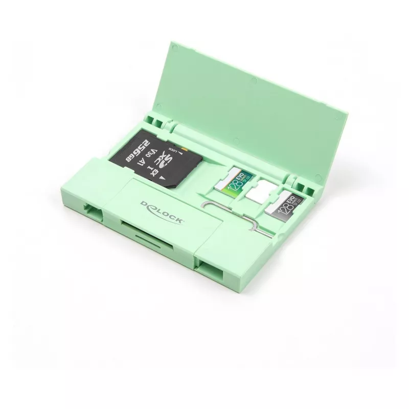 Czytnik kart DeLOCK 91015 USB 3.2 Gen 1 Typ-A/Typ-C miętowy