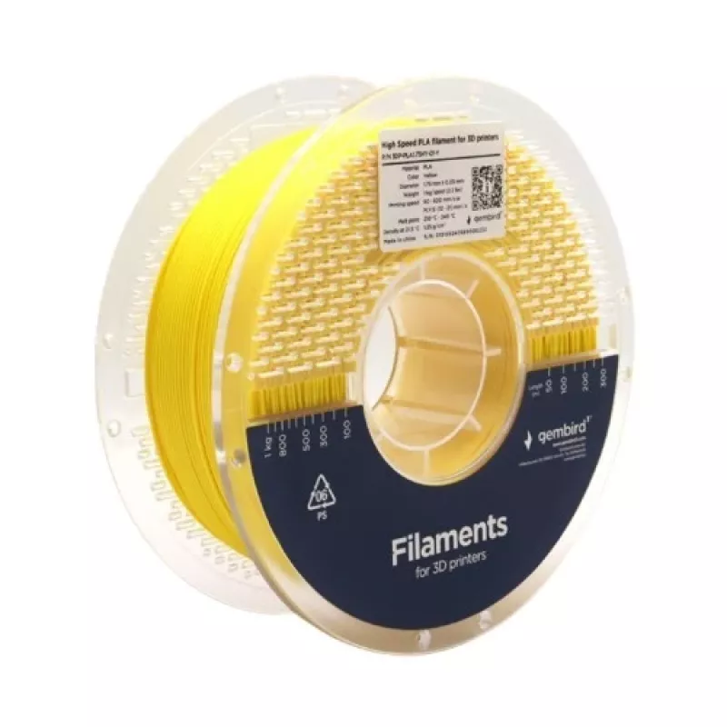 Filament do druku 3D Gembird PLA 1.75 mm Żółty 1 kg