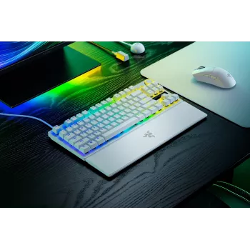 Razer Huntsman V3 Pro Tenkeyless 8KHz | Klawiatura gamingowa | Przewodowa | US | Biała | Przełącznik optyczny analogowy Razer Gen-2
