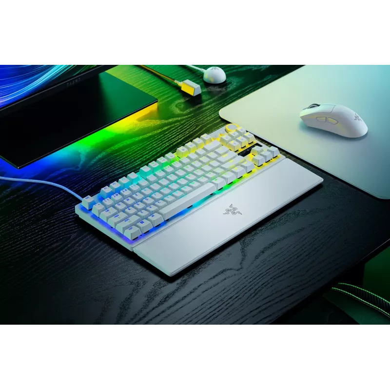 Razer Huntsman V3 Pro Tenkeyless 8KHz | Klawiatura gamingowa | Przewodowa | US | Biała | Przełącznik optyczny analogowy Razer Gen-2