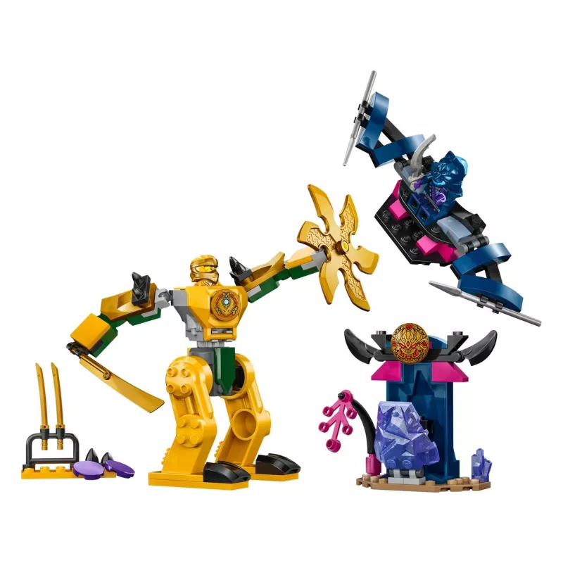 LEGO NINJAGO Arin’s Battle Mech — figurka akcji ninja, zabawka dla chłopców i dziewczynek od 4 lat, zestaw Dragons Rising z minifigurką Arin i mini Katą