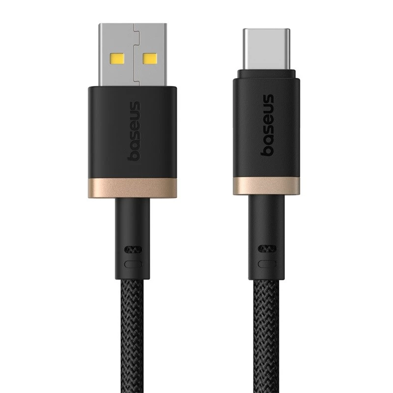 Baseus Dura USB Typ A na Typ C 60 W szybki kabel do ładowania 2 m Czarny, Złoty
