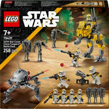 LEGO Star Wars zestaw Bitwa Oddziału Klonów 327. Korpusu Gwiezdnego 75431 — 258 elementów, 7 minifigurek, wiek 7+