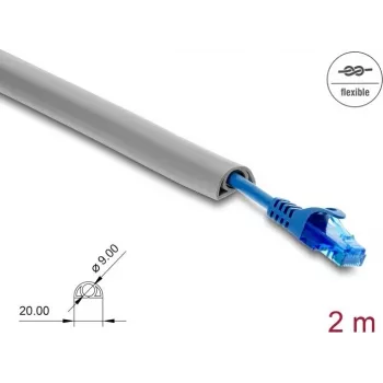 Osłona kabla DELOCK 20765 PVC szara 1 szt.