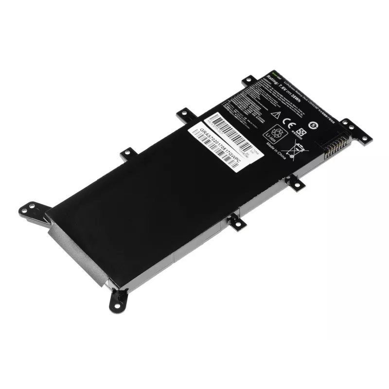 Bateria do laptopa zielony Cell do ASUS A555 F555 K555 R556 X555, LiPo 4000 mAh, 7,6 V, 4 ogniwa, czarna