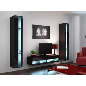 Regał Cama VIGO NEW 180/40/30 czarny/czarny połysk