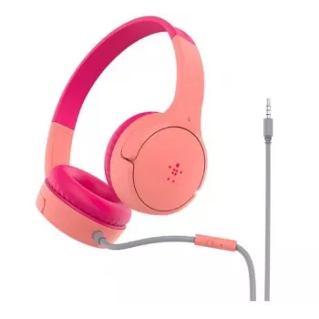 SOUNDFORM Mini nauszne słuchawki przewodowe w kolorze różowym dla dzieci