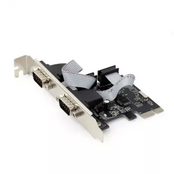 Wewnętrzny adapter szeregowy GEMBIRD SPC-22 PCIe RS-232 Low-profile, WCH382, 16000 Kbit/s, 67×120×20 mm, czarny