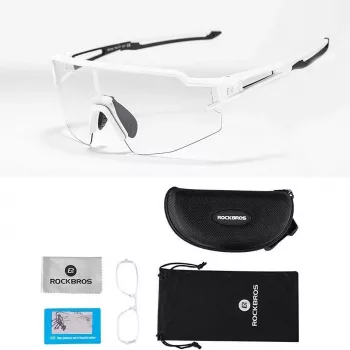 Rockbros 10172 UV400 białe fotochromowe okulary rowerowe