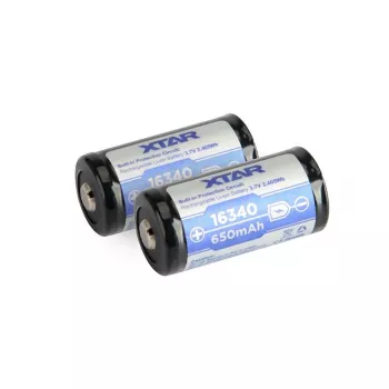 Akumulator XTAR 16340 (CR123) Li‑ion 3,7 V 850 mAh, wysokość 34 mm, średnica 1,6 cm