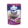 Mokra karma dla kota PREVITAL Cat Food Mix 4 smaki — kurczak, cielęcina, łosoś, drób, 96 x 100 g saszetek (9,6 kg, dorosły)