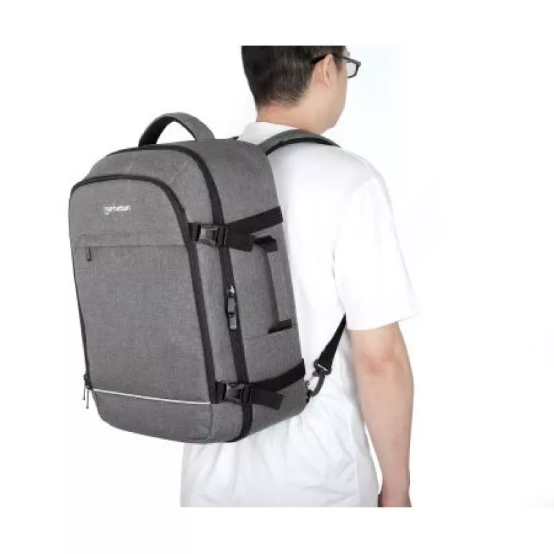 Plecak Manhattan Rome Notebook Travel 17,3 cala dwie kieszenie 40 l jasnoszary