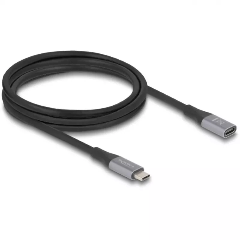 Kabel USB DeLOCK USB4 Gen 2x2 2m USB-C Czarny Szary 81202