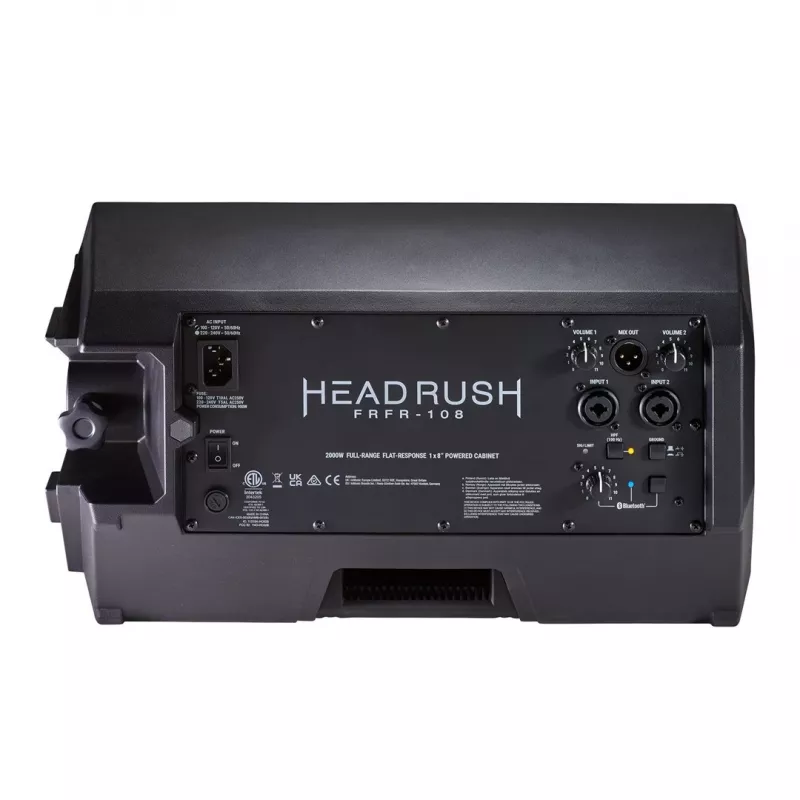 Kolumna gitarowa HEADRUSH FRFR-108 MK2, woofer 8 cali, całkowita moc wyjściowa 200W, Bluetooth 5.0, wejścia combo XLR/TRS