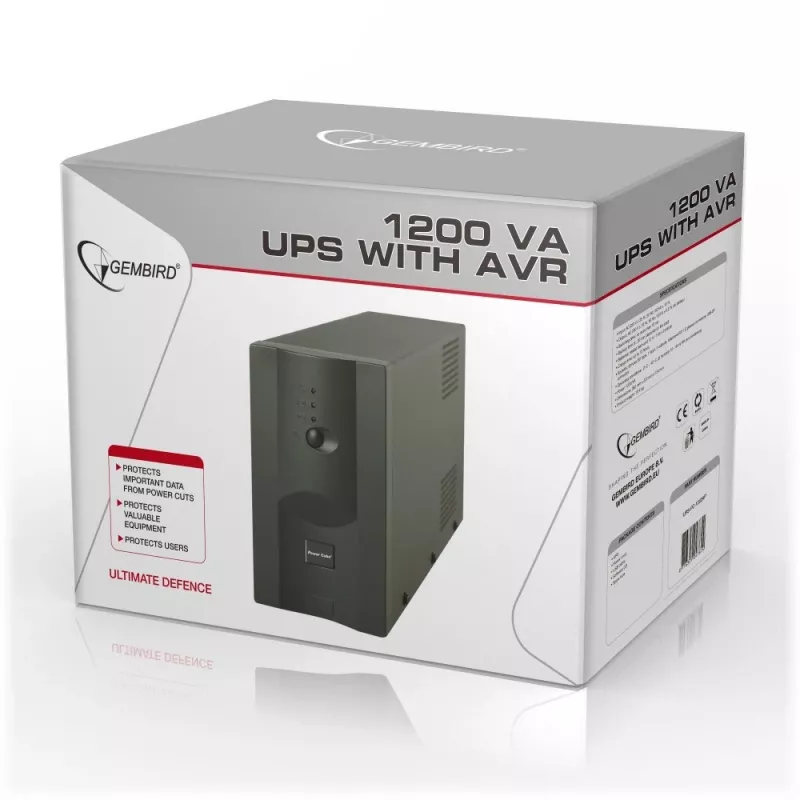 Gembird UPS-PC-1202AP zasilacz awaryjny (UPS) Line-Interactive 1.2 kVA 720 W 4 gniazda AC