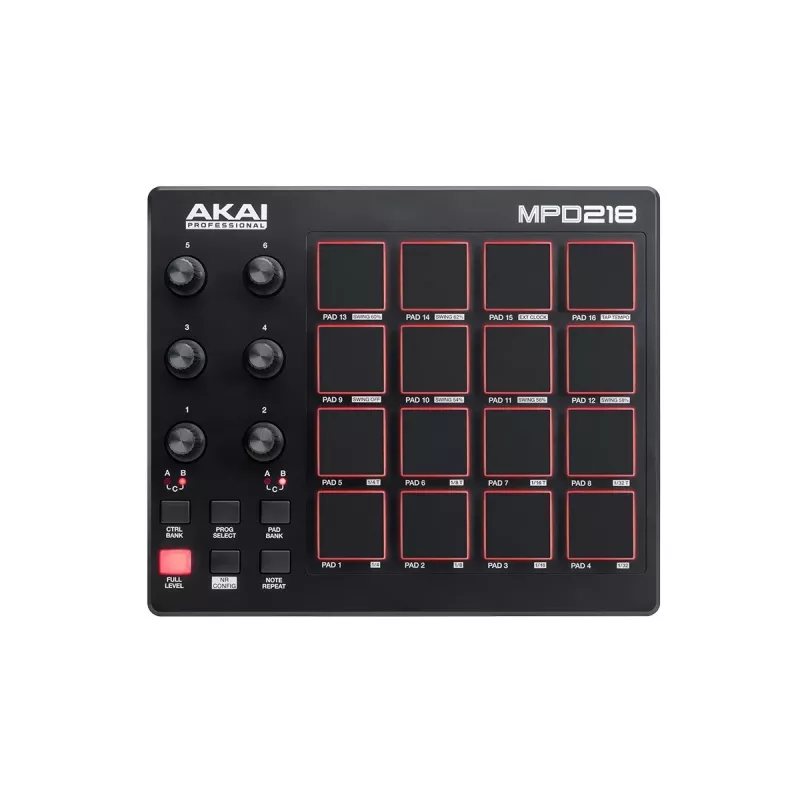 Audio Mixer Akai MPD218 Czarny 16 Padów Kontroler USB MIDI