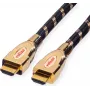 Roline Gold - HDMI mit Ethernetkabel - HDMI (M) bis HDMI (M) - 3 m - Doppelisolierung - schwarz-gold - 4K Unterstützung