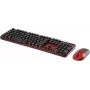 Zestaw klawiatury i myszy Renkforce RF-DS-RETRO QWERTZ Czarny Czerwony — przewodowy zestaw z układem QWERTZ