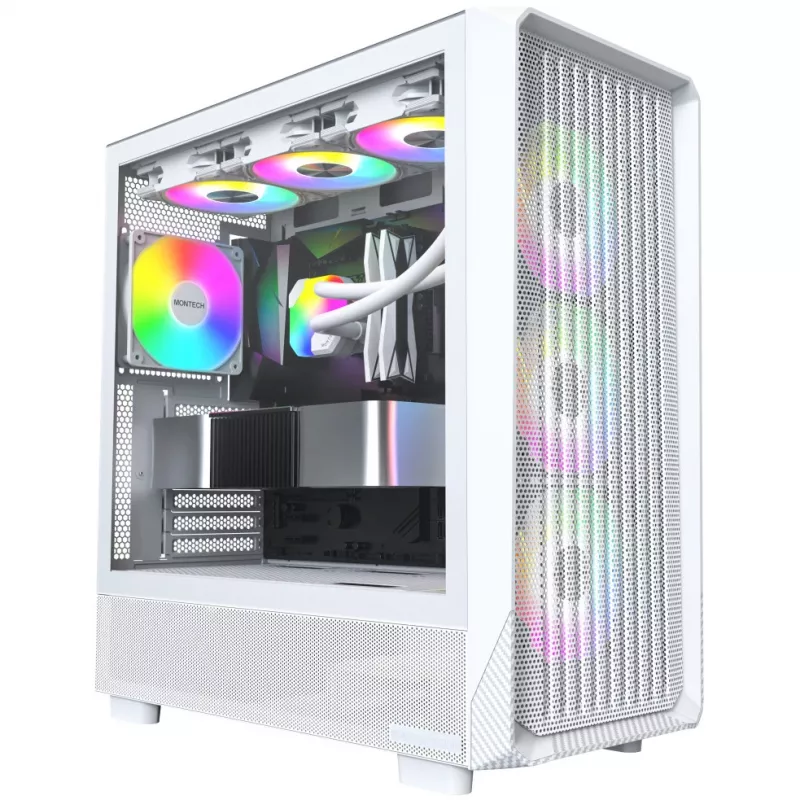 Obudowa PC Montech X5 Midi Tower Biała ATX 3 wentylatory 140 mm