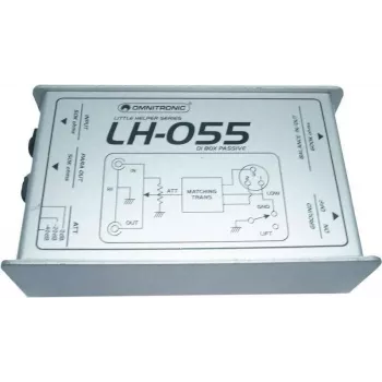 Pasywny DI-Box Omnitronic LH-055 1-kanałowy — pasywny direct box do instrumentów/linii, 1 wejście, symetryczne wyjście XLR