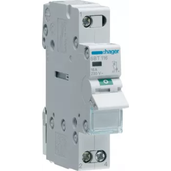 Wyłącznik elektryczny Hager SBT116 1P, 440 V, 50–60 Hz, szary, 17,5 mm