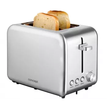 Toaster Concept Solution TE2050 — 2 kromki, 950 W, stal nierdzewna, 280×160 mm