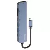 Hub USB Type-C SAVIO AK-82 z HDMI, MicroSD, USB 3.2 Gen1, PD passthrough, 4K@30Hz, 5000 Mbit/s, czarny