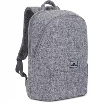 RIVACASE Anvik 15.6 plecak na laptopa, 15L, szary, wodoodporny materiał, kieszenie na tablet 10.5, smartfon, dokumenty, akcesoria, butelkę