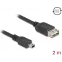 Kabel USB DeLOCK USB 2.0 2 m Mini-USB B USB A Czarny 81525