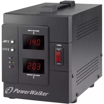 PowerWalker AVR 2000 SIV FR regulator napięcia 2 gniazda AC 110 - 280 V Czarny