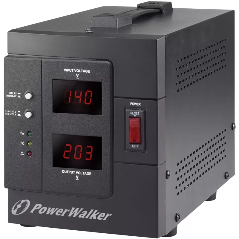 PowerWalker AVR 2000 SIV FR regulator napięcia 2 gniazda AC 110 - 280 V Czarny