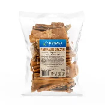 Gryzak dla psa PETMEX Horse Skin 500 g — naturalny, jednoskładnikowy gryzak z końskiej skóry do pielęgnacji zębów, monobiałkowy, bezglutenowy i bez soi