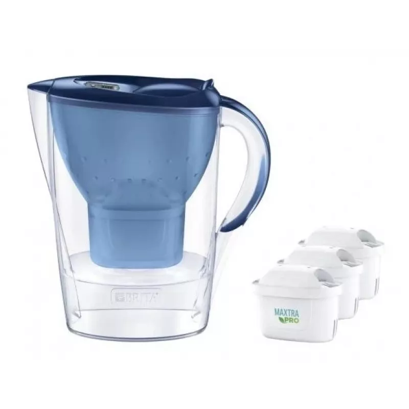 Dzbanek filtrujący wodę BRITA Marella 2,4 L z 3 wkładami Pure Performance, Maxtra Pro, niebieski