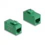 Moduł keystone DELOCK 90640 — płaski wtyk RJ-45, zielony, 16,2×30×20,5 mm