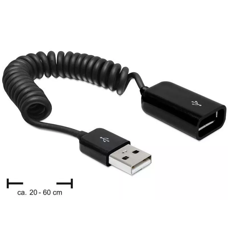 Kabel USB DeLOCK 83163 0.6m USB 2.0 A na A Czarny