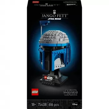 Kolekcjonerski kask LEGO Star Wars Jango Fett 75408 — 616 elementów, model do ekspozycji 210×120×110 mm