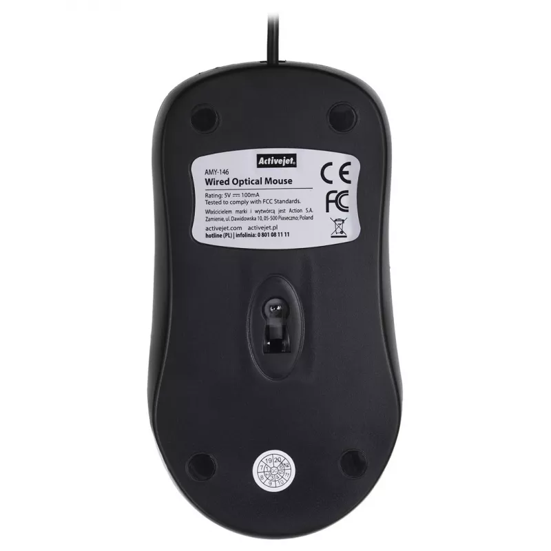 Activejet AMY-146 Mysz przewodowa optyczna USB