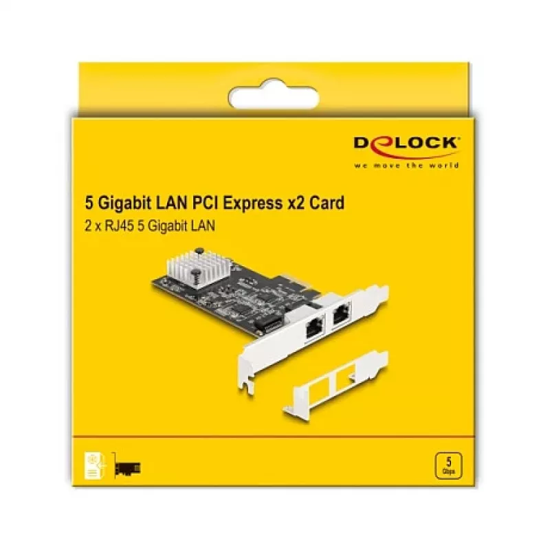 DeLOCK 81261 karta sieciowa PCI Express x2, 2 x RJ45 5 Gigabit LAN