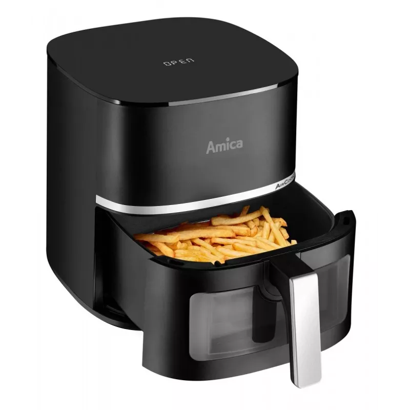 Frytkownica beztłuszczowa AMICA AFM 6020 — pojemność 7 l, 1800 W, regulowana temperatura i minutnik