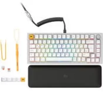 Klawiatura mechaniczna GLORIOUS GMMK Pro 75% biała Hot-Swap RGB, układ ISO