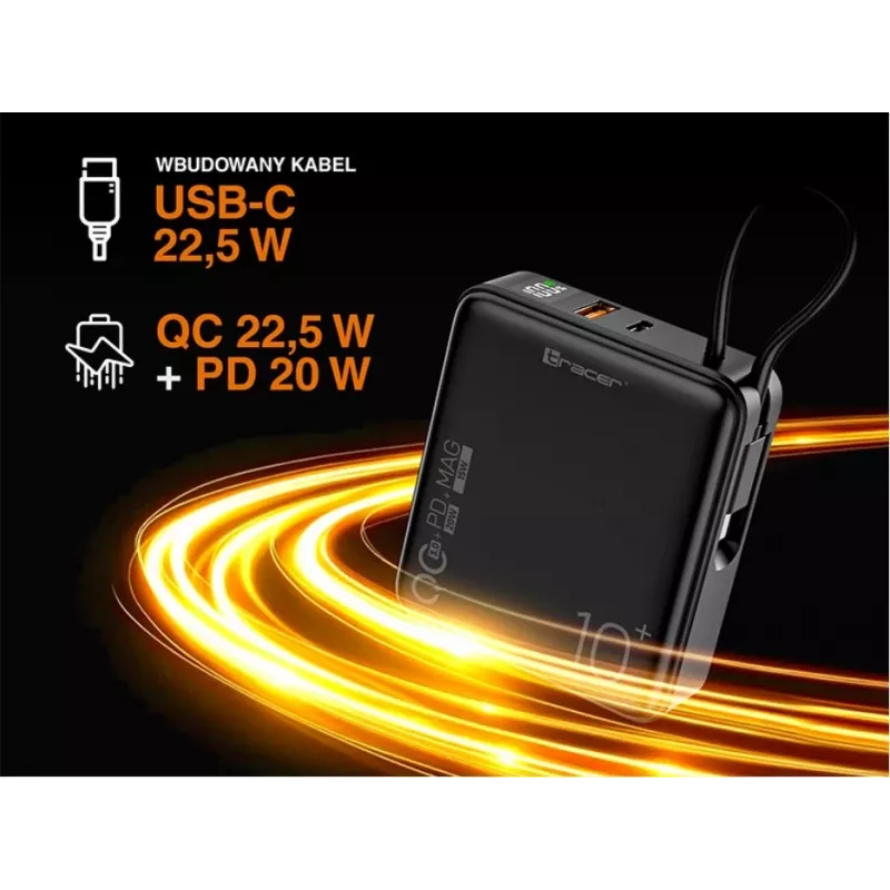 Przenośna ładowarka Tracer Scout 10000 mAh MAG+PD+QC