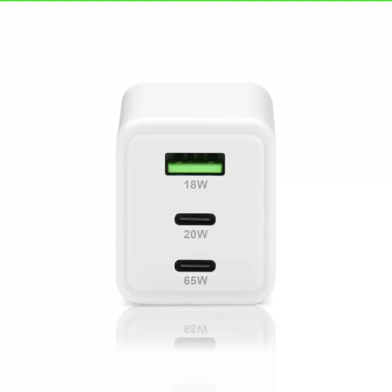 Ładowarka sieciowa everActive SQ-655Q 65W, 1×USB-A + 2×USB-C szybkie ładowanie