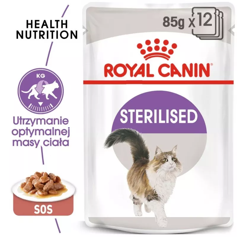 ROYAL CANIN FHN Sterilised w sosie - mokra karma dla kota - 12x85g