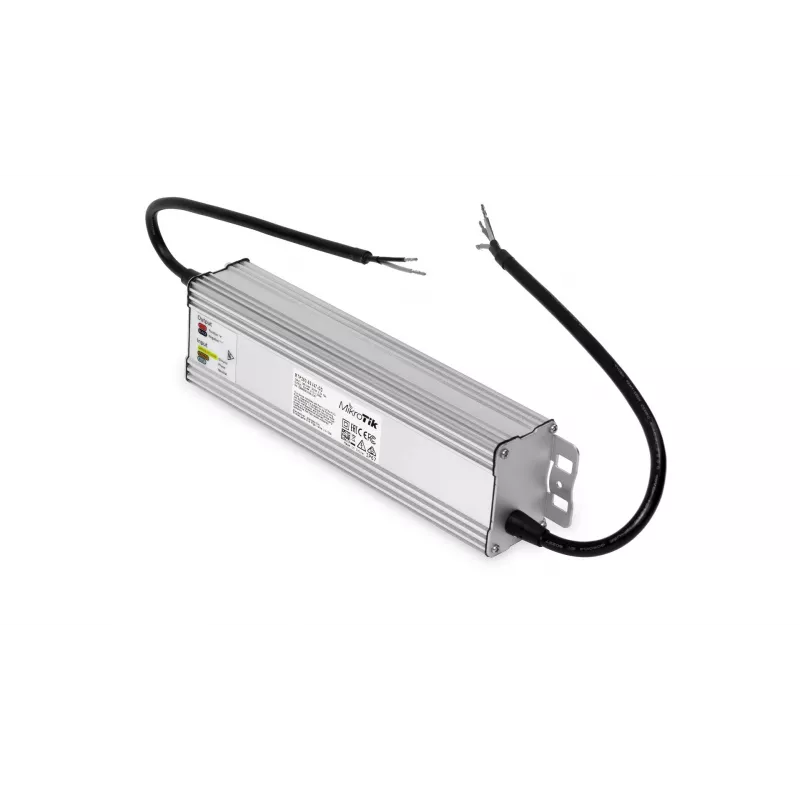 Zewnętrzny zasilacz sieciowy MikroTik MTP250-53V47-OD 250W, wejście 100–240V, obudowa cynkowa, kompaktowe wymiary 240×46,5×69mm