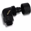 Eiszapfen 16/10mm Złączka Wkręcana 90° Obrotowa G1/4, czarna złączka, do węży miękkich (PVC, Silikon, Neopren)