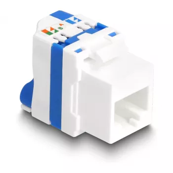 DeLOCK 88130 Moduł Keystone Płaski RJ-45 Niebiesko-Biały 22,5 mm